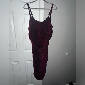 NWT Torrid Marilyn Monroe Midi Ruched Wiggle Black Pink Sparkle Dress